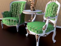 1DAntique Chairs set 3D Model