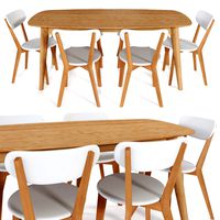 Oslo Oak Dining Table and Luca Oslo Dining Chairs white (321419)