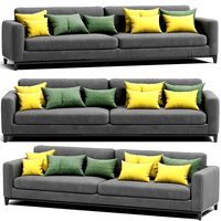 Frankfurt charcoal front on contoured 4-seater sofa (320924)