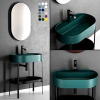 Nic Design Console Oval Washbasin and Mirror (320403)