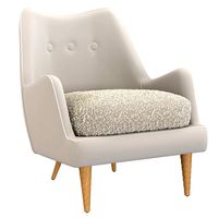 JED LINEN AND SHEARLING CHAIR (320141)
