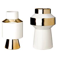 POLS POTTEN Object Vase White and Gold Small and Medium (320055)