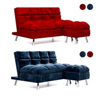 Carissa 3 Seater Fabric Sofa with Ottoman Cranberry (319553)