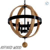 REFINED WOOD GLOBE CHANDELIER (319317)