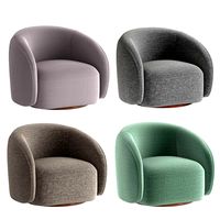 EICHHOLTZ Swivel Armchair BRICE Boucle Cream (319095)