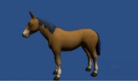 Horse with green hair 3D Model