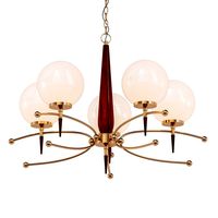 Wood and Brass 5 Light Chandelier (317435)