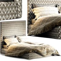 Double bed with high headboard SCREEN HIGH By Missoni Home (311511)