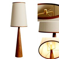 Bruna Walnut Wood and Linen Floor Lamp (279373)