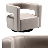DREW CURVED LEATHER SWIVEL CHAIR (259110)
