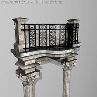 Ornate Balcony 3D Model