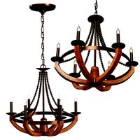 Astounding rustic wrought iron Feiss Adan Chandelier  (255855)