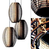 Wicker branch rattan Barrel Pendan Lamp  (250666)