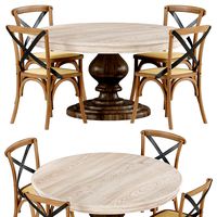 Carterville Solid & Leeds Wood Dining Table and Chair (244524)