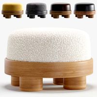 EMMANUELLE SIMON Velvet and Leather Nomad Pouf (230432)