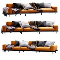 Naviglio Sofa By Arflex Leather 3 Seater  (223278)
