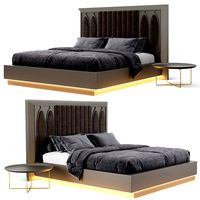 Latest Design High Gloss Melamine MDF bed (208964)