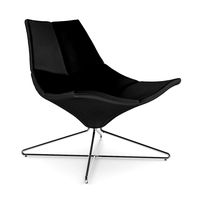 Black Leather Swivel Armchair 3D Model