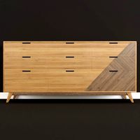 Chest of drawers in wood with chevron pattern (188755)