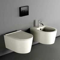 Salenzi Wandcloset Civita 50x35x36.5 Cm Keramiek Rimless Mat Grijs Toilet and bidet (181514)