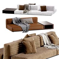 Sofa Modular Roger 2 Version / Leather & Velvet (181353)