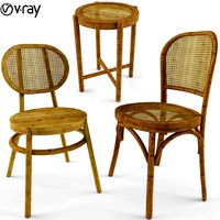 Bodeco Wooden Rattan Chair (181062)