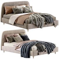 Oatmeal Raelynn Upholstered Bed (180990)