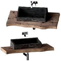 Stone Washbasin with Slab Countertop (180903)