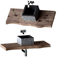 Wash-basin made of stone with a slab countertop (180899)