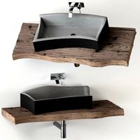 Wash-basin made of stone with a slab countertop (180895)