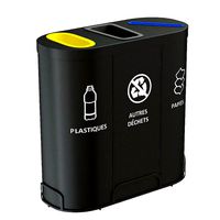MALMO Office Waste Recycling Bin with 3 Containers (168497)