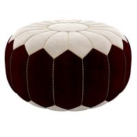 Moroccan Denim Leather Pouf (155217)