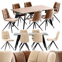 Sedia Diamond dining chair and Nack table (139470)