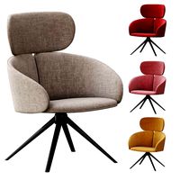 Fabric armchair with headrest (139067)