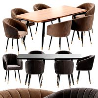 LM-7305 dining chair and Curve table      (137965)