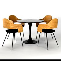 RINGSTED D100 black table +4 UK HVIDOVRE black chair  (136822)
