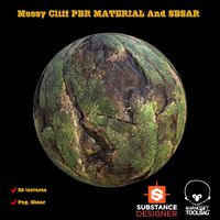MOSSY CLIFF PBR MATERIAL AND SBSAR (133025)