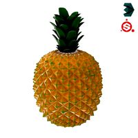 Decorative pineapple - Game Ready model - VR, AR, low-poly (133010)
