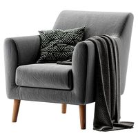 Odens Sherst Grey Armchair (132731)