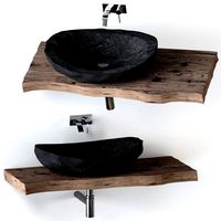 Stone washbasin with slab top (130284)