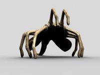 Rigged Alien Xenomorph Facehugger Egg 3D Model