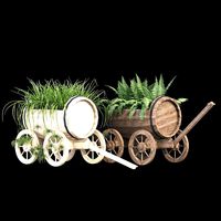 Novelty Wood Wheelbarrow Planter (126843)