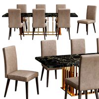 Italian Marble Rectangular Dining Table (126044)