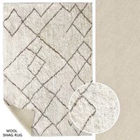 LUMINA SKETCHED HAND KNOTTED WOOL SHAG RUG (126036)