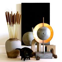 Decorative set. Fresco, Vases, Lamp, Sculpture (125818)