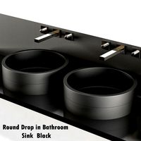 Round Black Drop in Bathroom Sink  (125696)