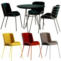 Chairs and Dining Table Traba Skin Met Red Giacomo Cattani (124995)
