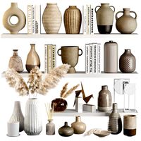 Decorative set with vases and dried flowers 20 (124659)