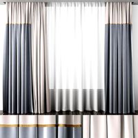 Ivory and blue-gray Curtains  (124340)