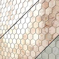 3 types of Honed Marble Hexagon Mosaic (123251)